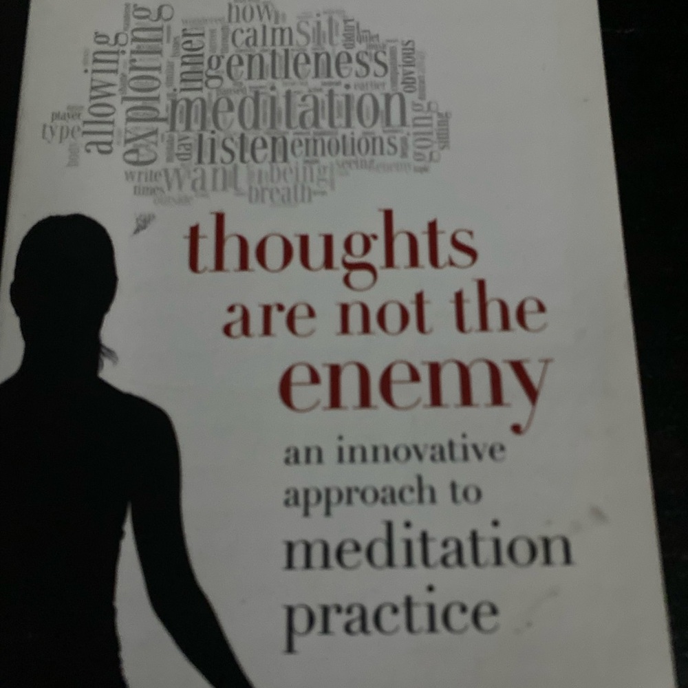 Thoughts Are Not the Enemy Meditation Book - White & Black with Red Title